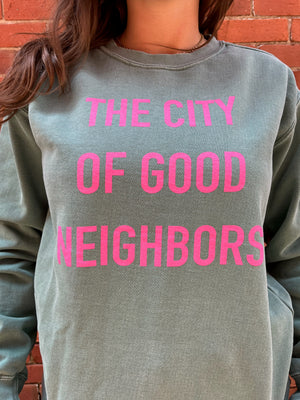 The City Of Good Neighbors- Basil/Raspberry