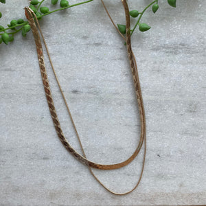 Double Gold Chain Necklace