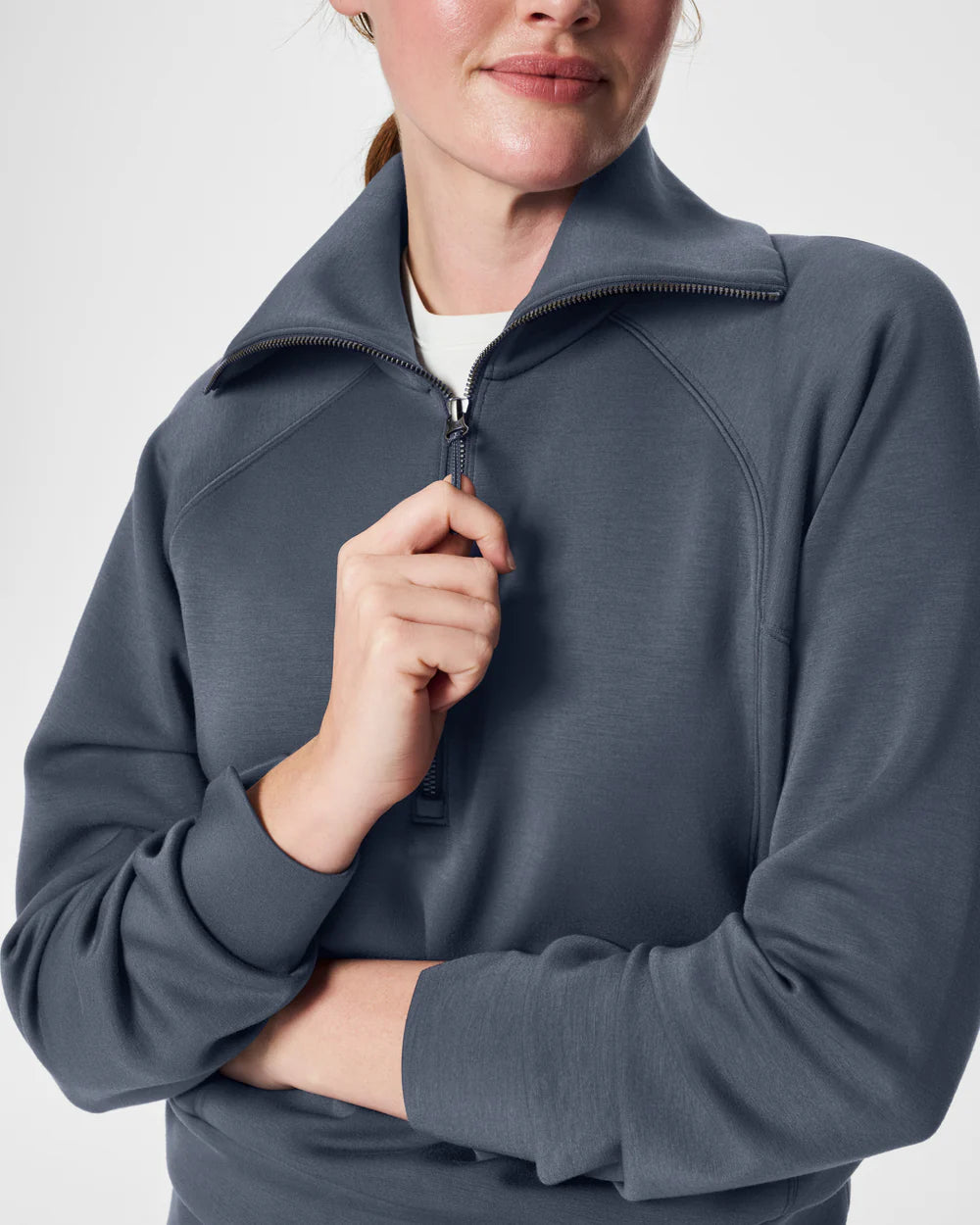 Spanx AirEssential Half Zip - Dark Storm