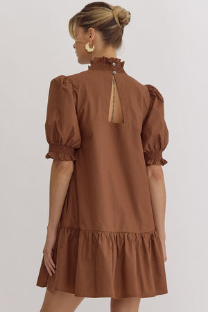 Christina’s Cutout Mini Dress in Caramel