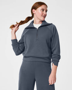 Spanx AirEssential Half Zip - Dark Storm