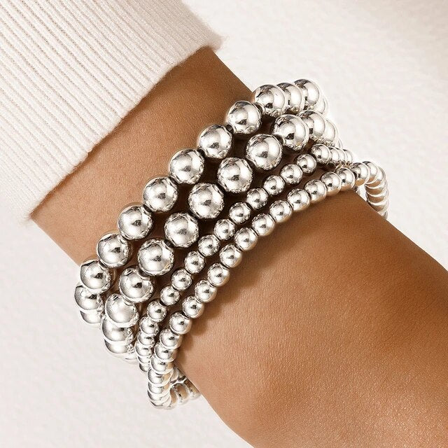 Classic Bead Bracelet - Silver