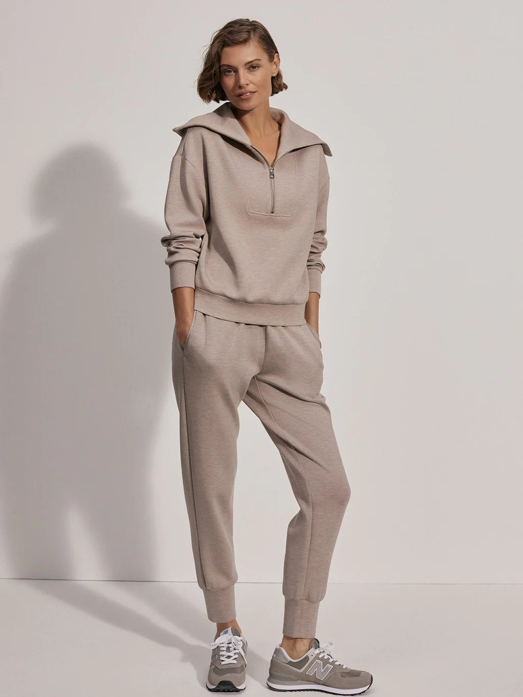 The Slim Cuff Pant 25" - Taupe Marl