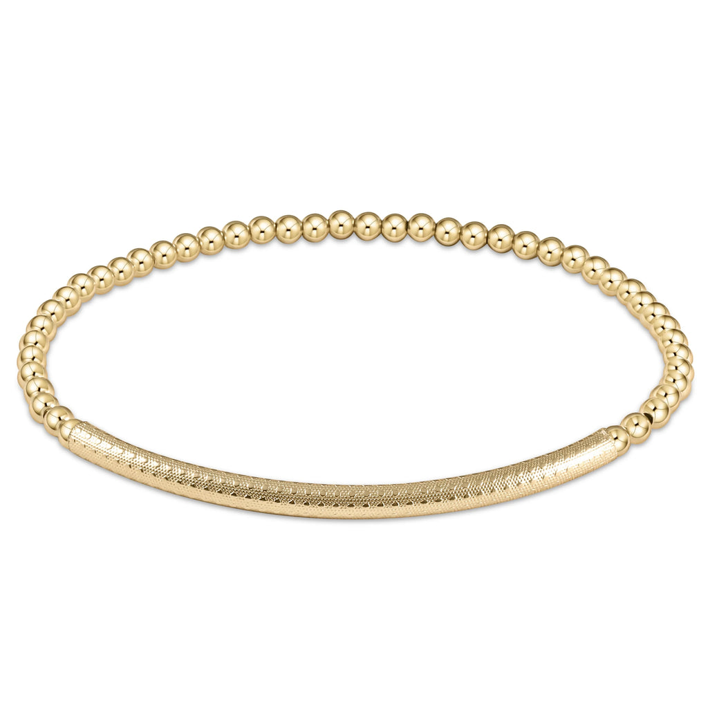 Bliss Bar Textured Bead Bracelet - Gold