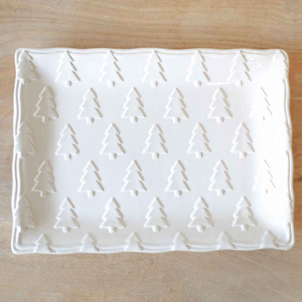 White Ceramic Tree Platter - Molly + Kate 