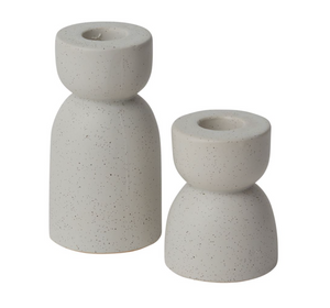 Speckled Ceramic Candlestick Holders - Molly + Kate 