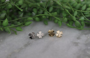 Shamrock Stud Earrings- Gold/Silver - Molly + Kate 