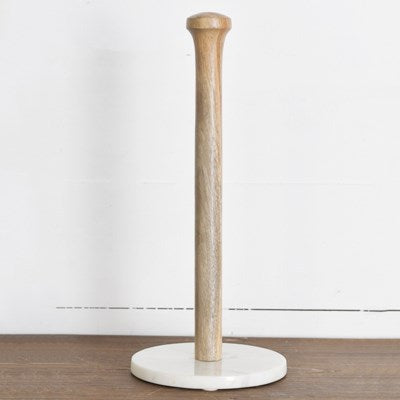 Wood + Marble Paper Towel Holder - Molly + Kate 