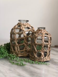 Rattan Wrapped Vases - Molly + Kate 