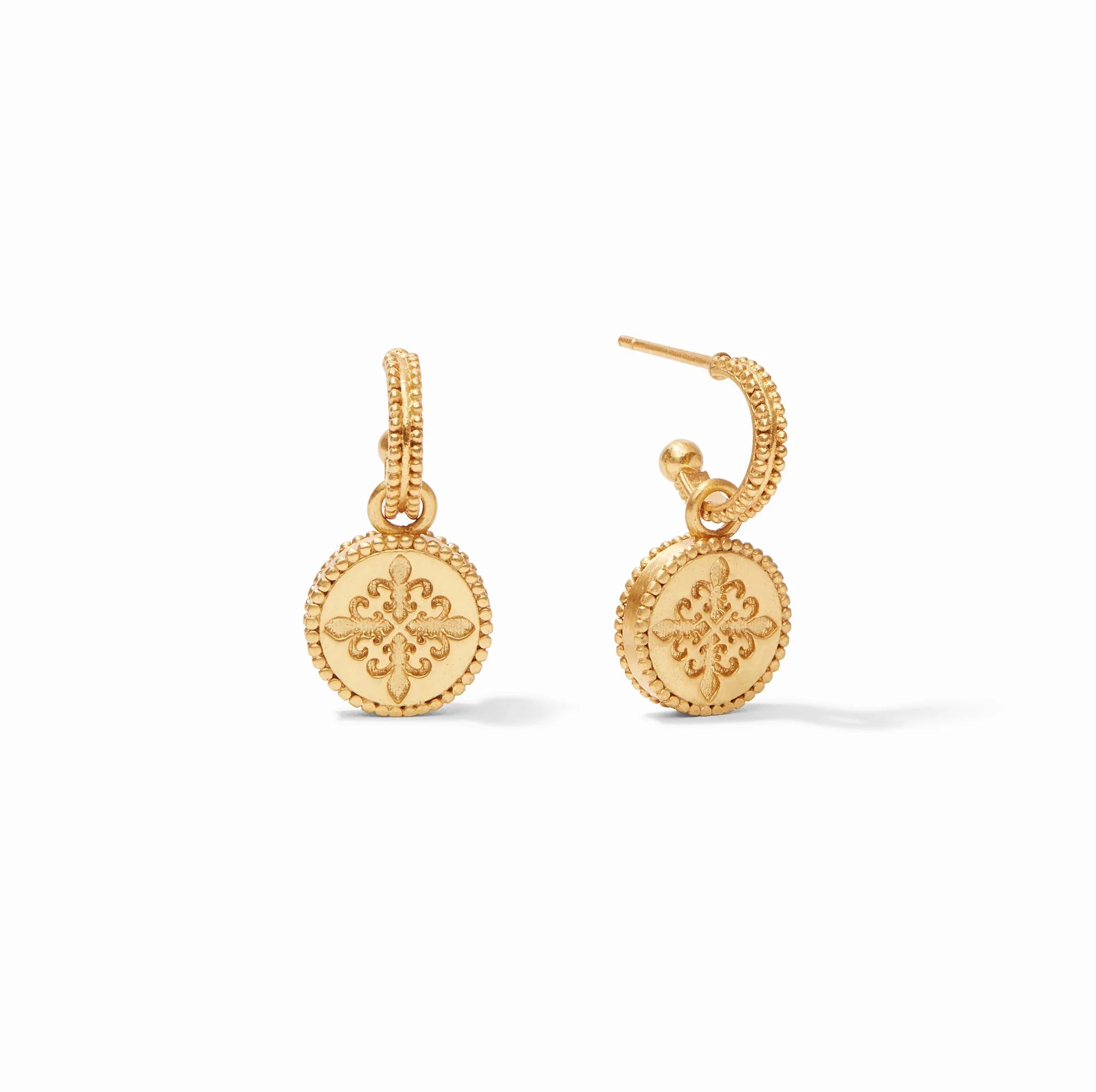 Fleur-de-Lis Hoop & Charm Earring - Molly + Kate 