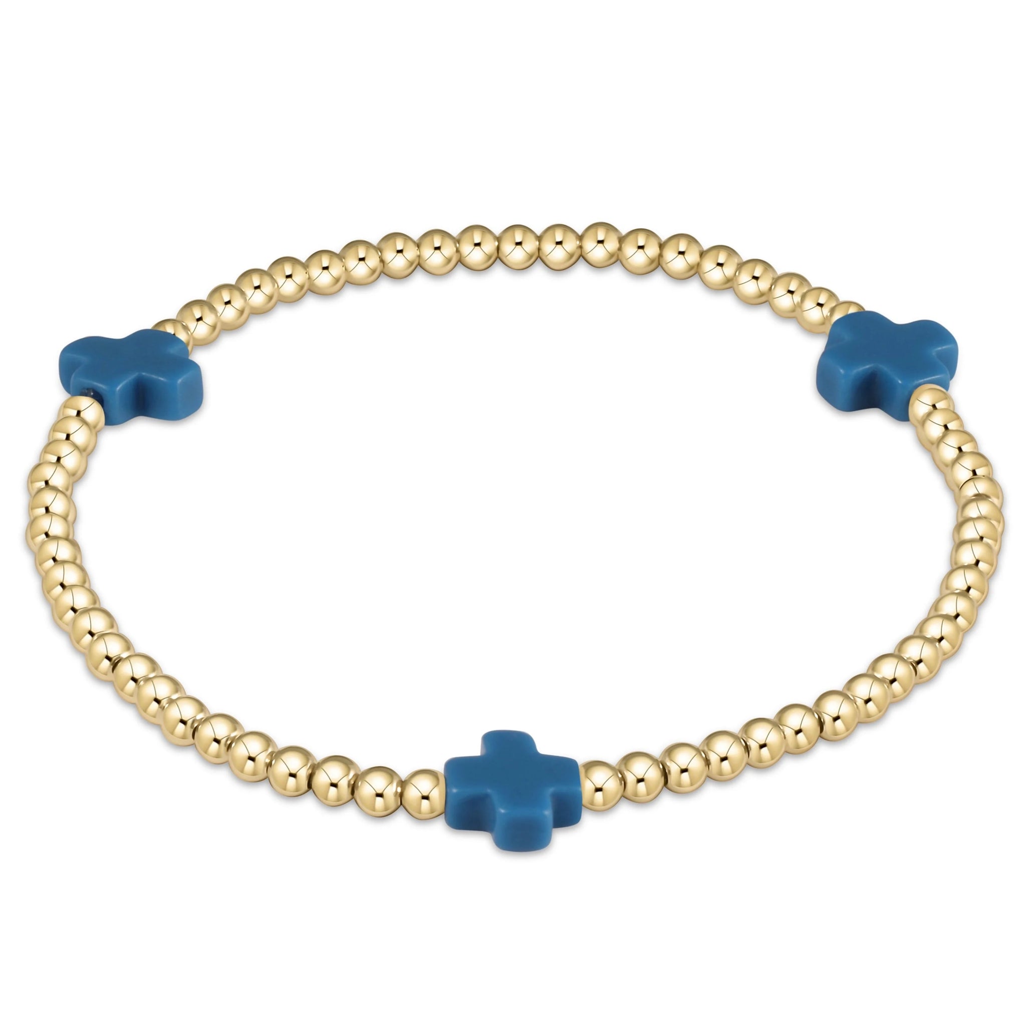 Signature Cross 3mm Bead Bracelet - Molly + Kate 