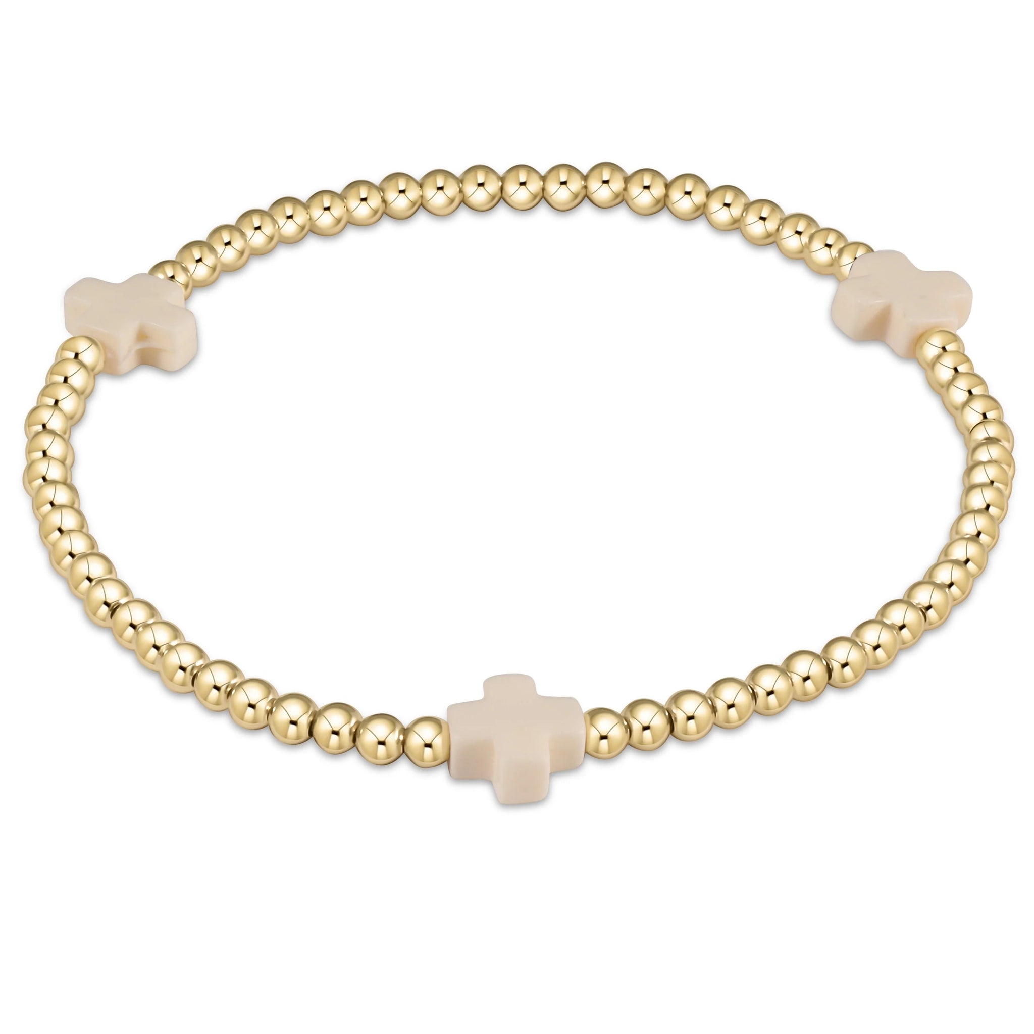 Signature Cross 3mm Bead Bracelet - Molly + Kate 