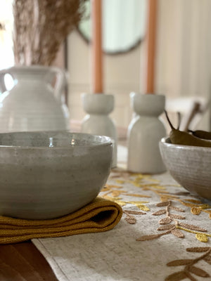 Speckled Ceramic Candlestick Holders - Molly + Kate 