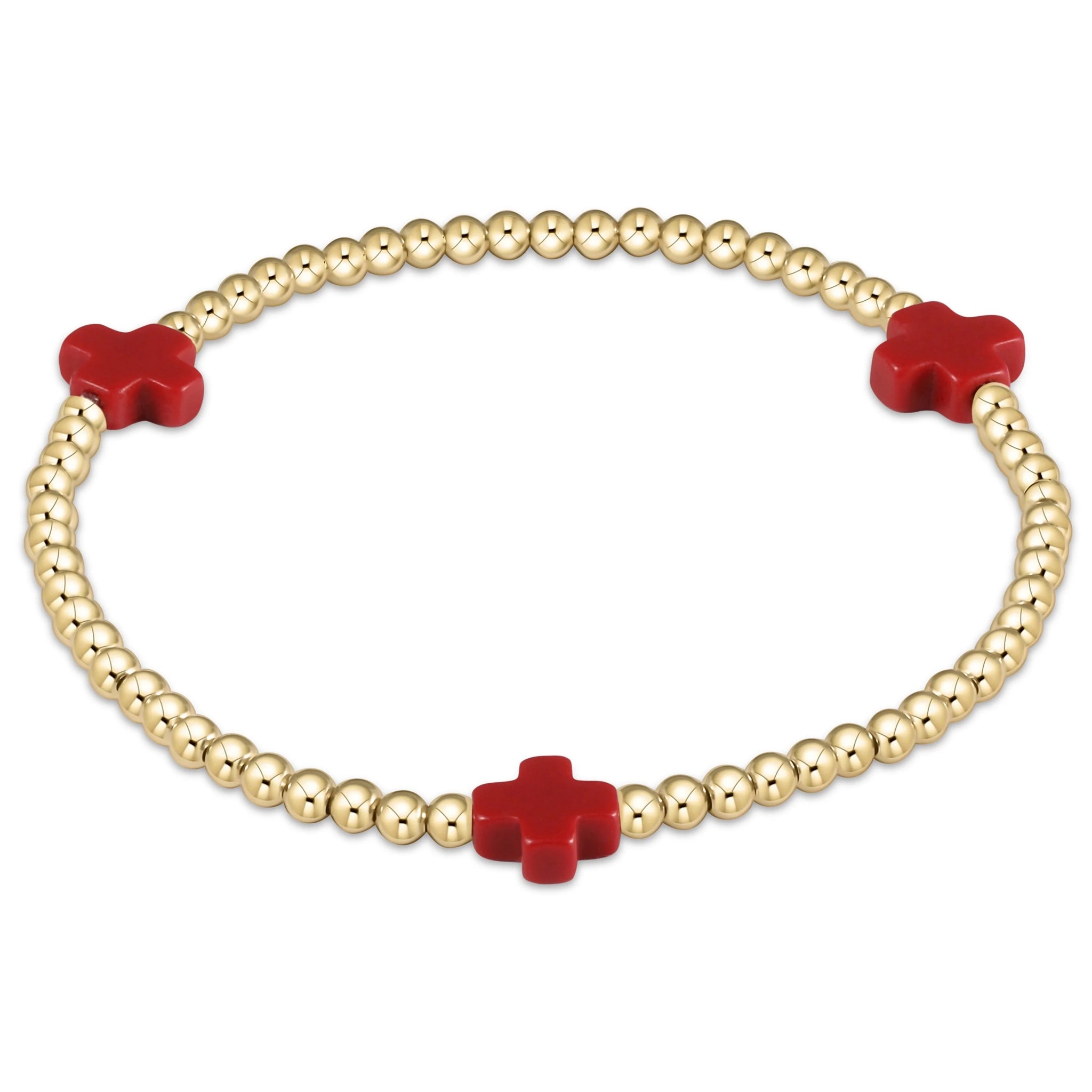 Signature Cross 3mm Bead Bracelet - Molly + Kate 