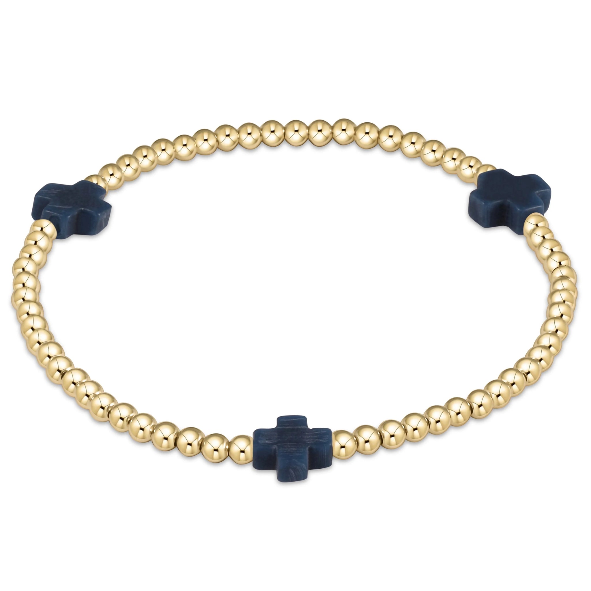 Signature Cross 3mm Bead Bracelet - Molly + Kate 